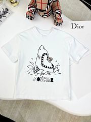 Okify Moncler Dark Blue/White Shark T-shirt For Kids  - 5