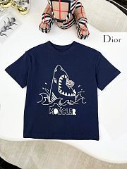 Okify Moncler Dark Blue/White Shark T-shirt For Kids  - 3