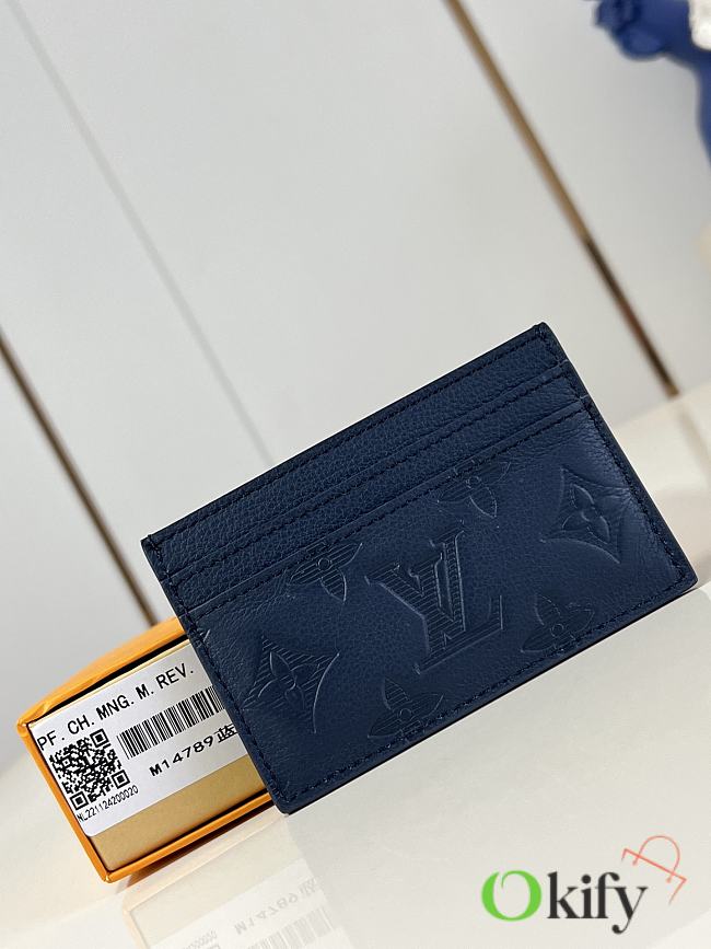 Okify Louis Vuitton Double Card Holder Wallet In Dark Blue M14789 11x7x1.5cm - 1