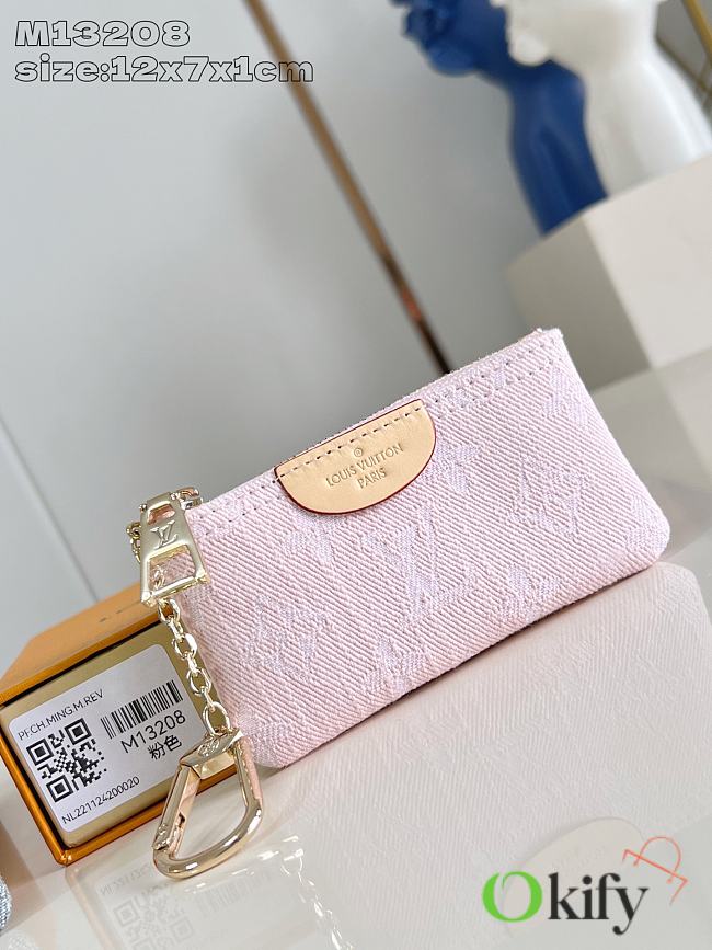 Okify Louis Vuitton Key Pouch Wallet In Monogram Denim Pink M13208 12x7x1cm - 1