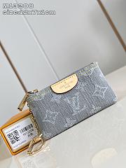 Okify Louis Vuitton Key Pouch Wallet In Monogram Denim Gray M13208 12x7x1cm - 1