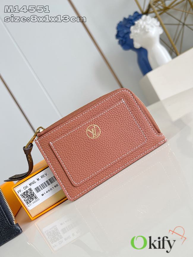 Okify Louis Vuitton Low Key Zipped Card Holder In Brown M14551 8x1x13cm - 1