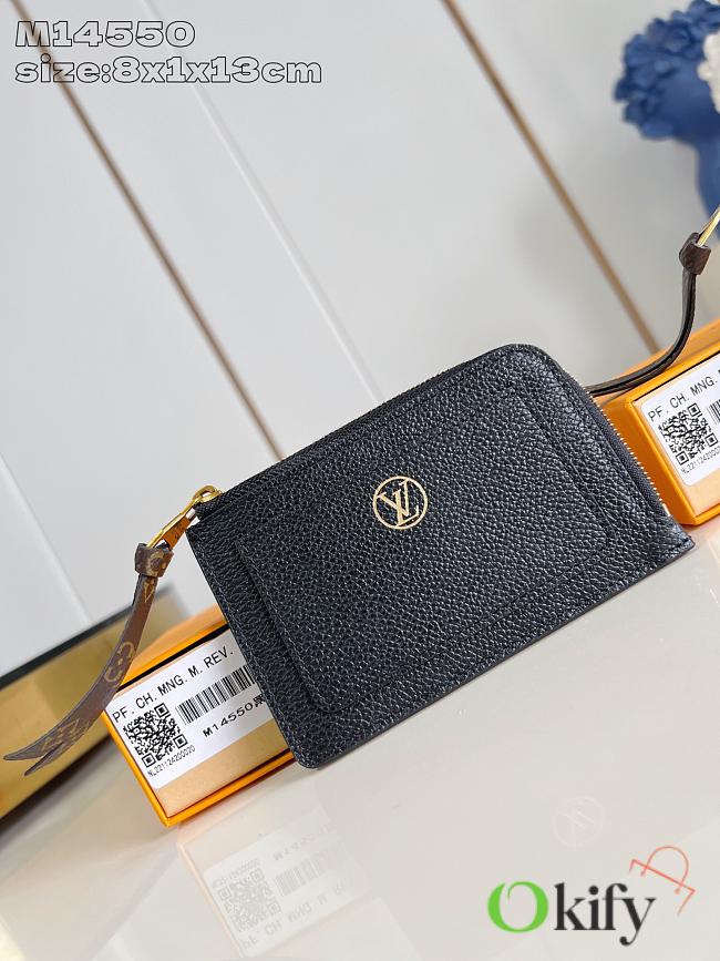 Okify Louis Vuitton Low Key Zipped Card Holder In Black M14559 8x1x13cm  - 1
