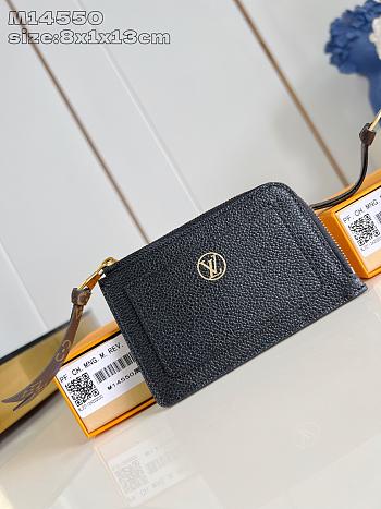 Okify Louis Vuitton Low Key Zipped Card Holder In Black M14559 8x1x13cm 