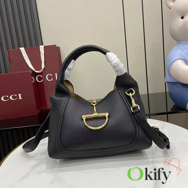 Okify Gucci Softbit Top Handle Bag In Black 27.5x21x16cm  - 1