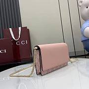 Okify Gucci Emblem Wallet On Chain In Pink 20x13x4cm  - 5