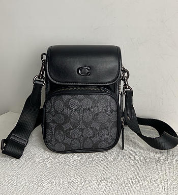 Okify Coach CH710 Black Crossbody Bag For Men 13x17x7cm 