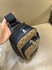 Okify Coach CV763 Brown Sling Pack Bag For Men 13x20x5cm - 6