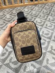 Okify Coach CV763 Brown Sling Pack Bag For Men 13x20x5cm - 1