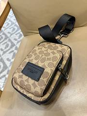 Okify Coach CV763 Brown Sling Pack Bag For Men 13x20x5cm - 4