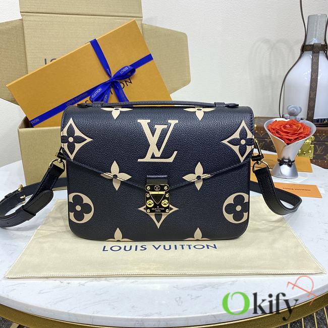 Okify Louis Vuitton Pochette Métis Bicolor Bag In Black And Beige M45773 25x19x7cm  - 1