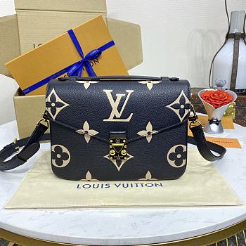 Okify Louis Vuitton Pochette Métis Bicolor Bag In Black And Beige M45773 25x19x7cm 
