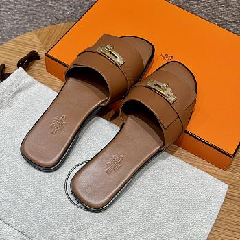 Okify Hermes Kelly Brown Slides EU34-41