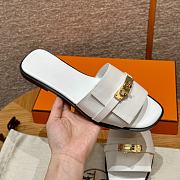 Okify Hermes Kelly White Slides EU34-41 - 4