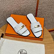 Okify Hermes Kelly White Slides EU34-41 - 3
