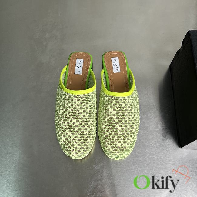Okify Alaia Neon Green Mesh Mules EU35-42 - 1