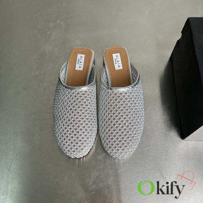 Okify Alaia Silver Mesh Mules EU35-42 - 1