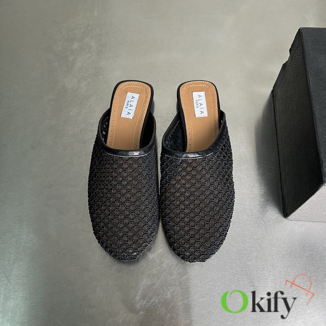 Okify Alaia Black Mesh Mules EU35-42 - 1