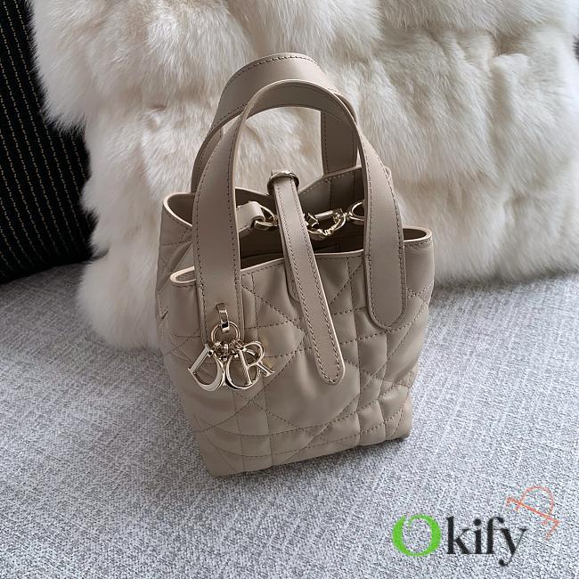 Okify Dior Toujours Vertical Nano Tote Bag In Beige 13x15x12cm - 1