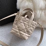 Okify Dior Toujours Vertical Nano Tote Bag In Beige 13x15x12cm - 4