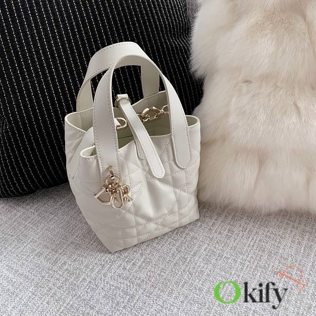 Okify Dior Toujours Vertical Nano Tote Bag In White 13x15x12cm - 1