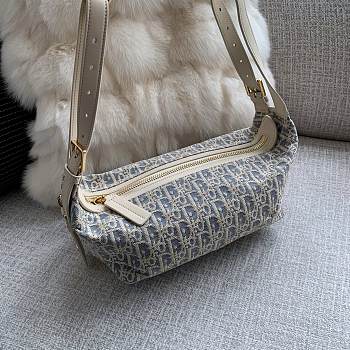 Okify Dior D-Journey Oblique Bag In Blue And White 25.5x14.5x14cm
