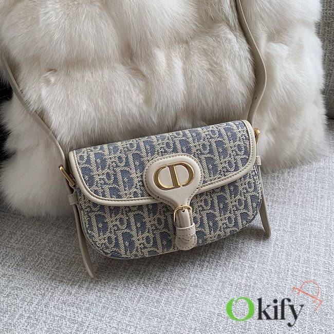 Okify Dior Bobby Oblique Bag In Blue And White 21x12x5cm - 1