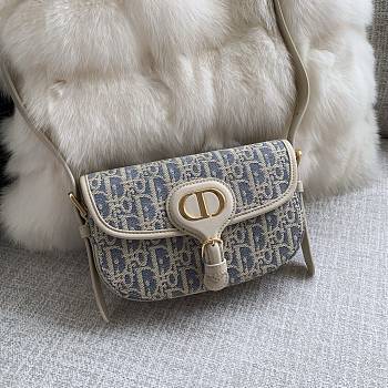 Okify Dior Bobby Oblique Bag In Blue And White 21x12x5cm