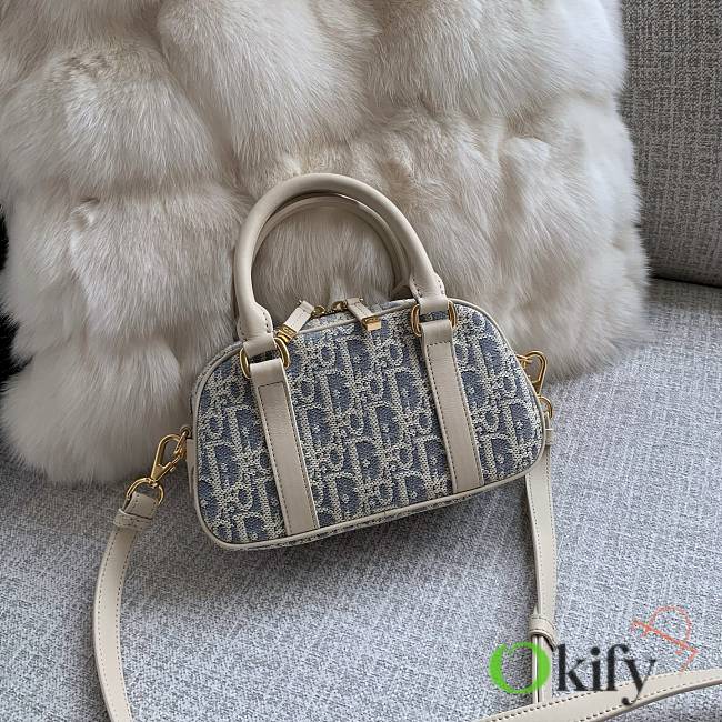 Okify Dior D-Vibe East-West Nano Bag In Blue And White 20.5x12x7cm   - 1