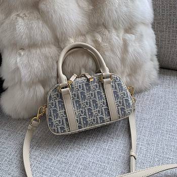 Okify Dior D-Vibe East-West Nano Bag In Blue And White 20.5x12x7cm  