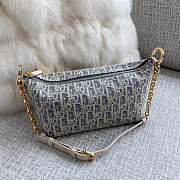 Okify Dior Hobo Oblique Bag In Blue And White 22x14.5x10cm  - 5