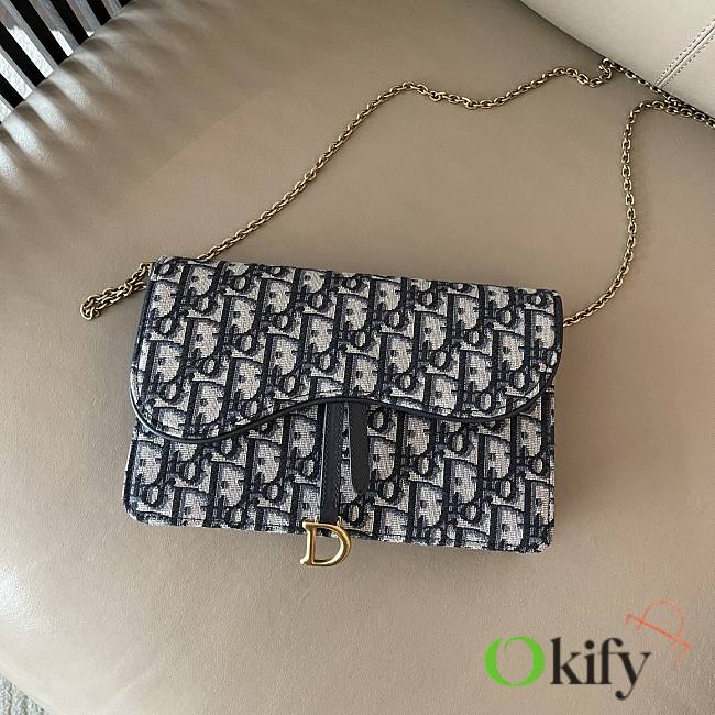 Okify Dior WOC Blue Oblique Bag 22x14.5x3.5cm  - 1