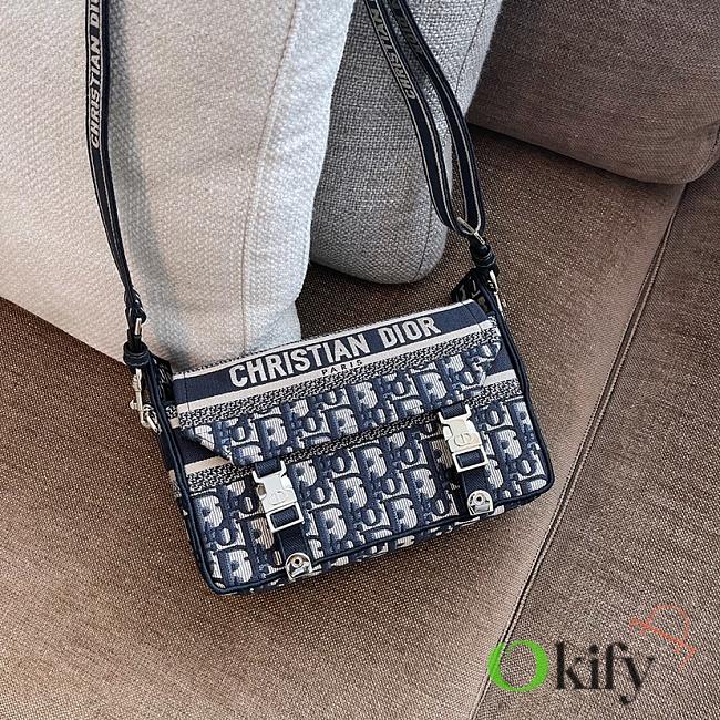 Okify Dior Small Diorcamp Bag In Blue Oblique 23x15x8cm - 1