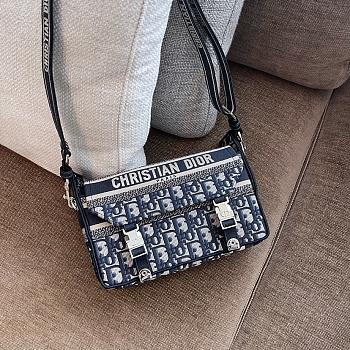 Okify Dior Small Diorcamp Bag In Blue Oblique 23x15x8cm