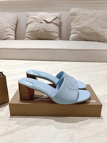Okify Christian Louboutin Blue Mule Sandals 8.5cm EU34-43