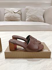 Okify Christian Louboutin Dark Brown Mule Sandals 8.5cm EU34-43 - 1
