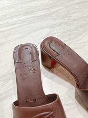 Okify Christian Louboutin Dark Brown Mule Sandals 8.5cm EU34-43 - 5