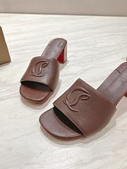 Okify Christian Louboutin Dark Brown Mule Sandals 8.5cm EU34-43 - 4