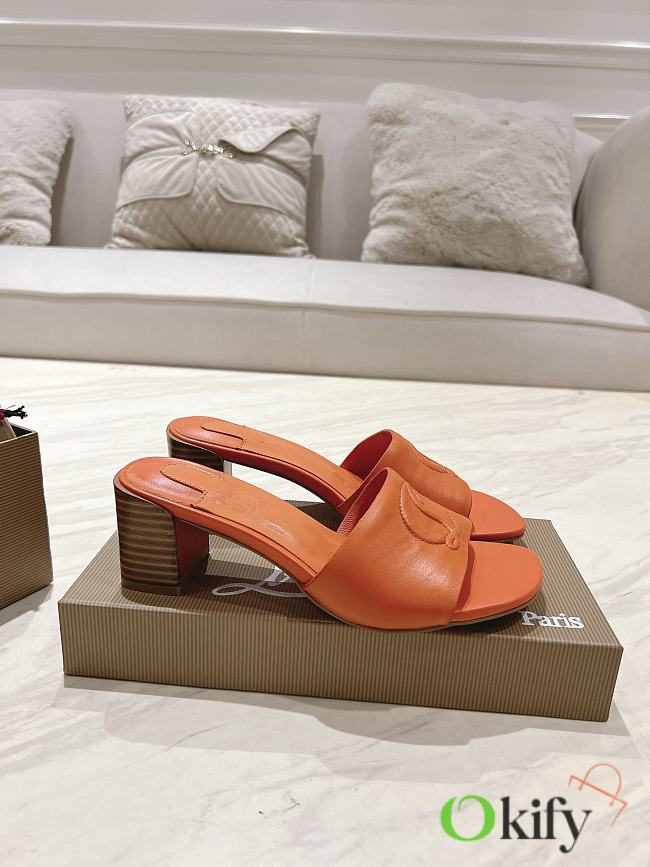 Okify Christian Louboutin Orange Mule Sandals 8.5cm EU34-43 - 1