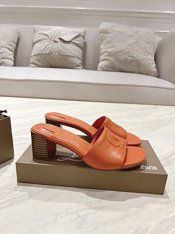 Okify Christian Louboutin Orange Mule Sandals 8.5cm EU34-43