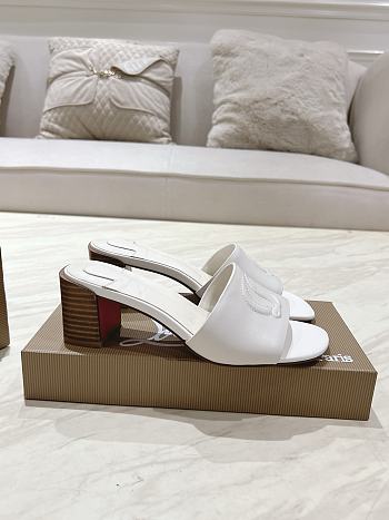 Okify Christian Louboutin White Mule Sandals 8.5cm EU34-43