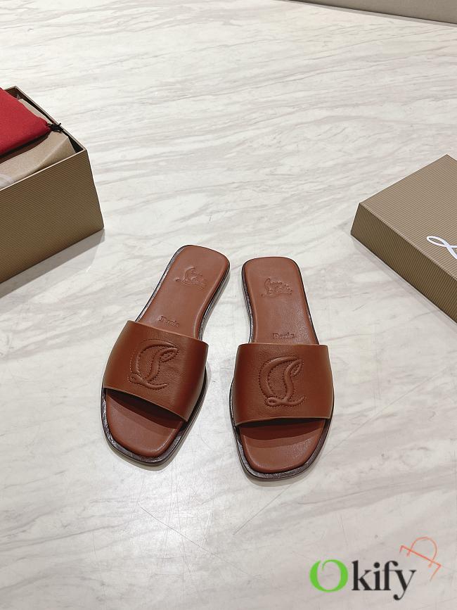 Okify Christian Louboutin Brown Slides 1.5cm EU34-43 - 1