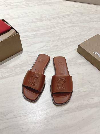 Okify Christian Louboutin Brown Slides 1.5cm EU34-43
