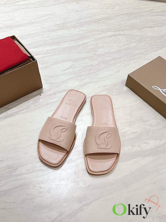 Okify Christian Louboutin Nude Slides 1.5cm EU34-43 - 1