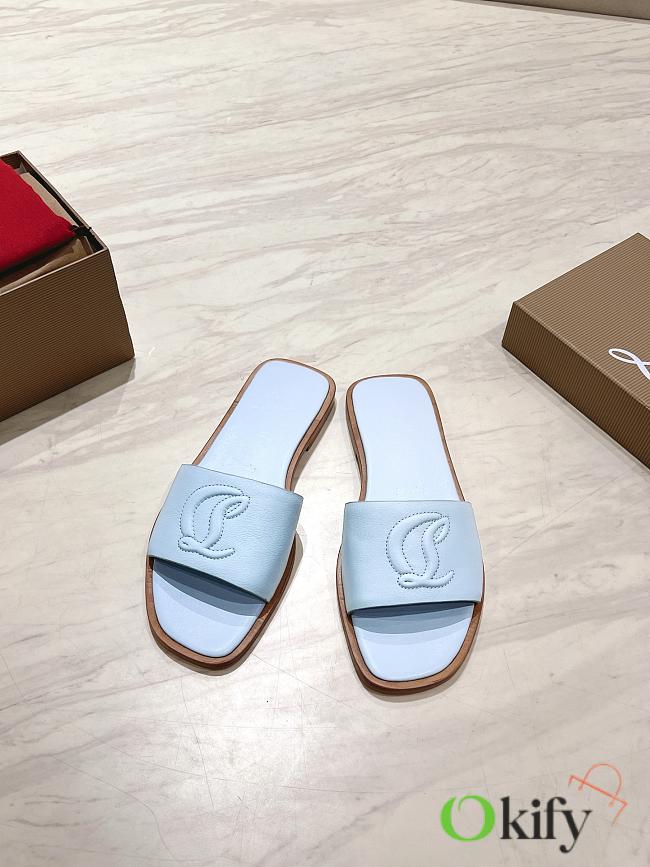 Okify Christian Louboutin Blue Slides 1.5cm EU34-43 - 1