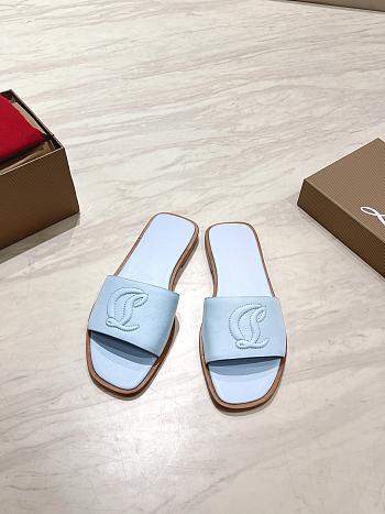 Okify Christian Louboutin Blue Slides 1.5cm EU34-43