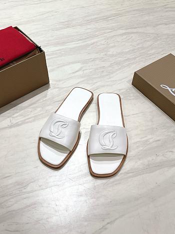Okify Christian Louboutin White Slides 1.5cm EU34-43