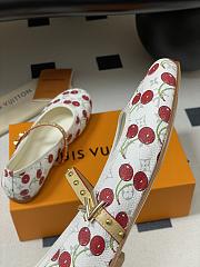 Okify Louis Vuitton Romy Cherry Ballet Shoes In White EU35-41 - 3