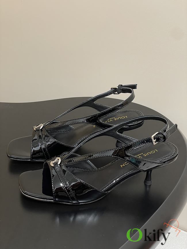 Okify Louis Vuitton Black High Heel Sandals 4.5cm EU35-41  - 1