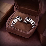 Okify Burberry Silver Hoop Earrings  - 4